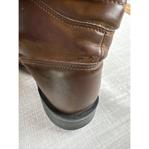 VTG Justin Basics Brown Kiltie Distressed Chore Work Boots Women’s Sz 7.5B - Picture 11 of 16